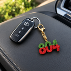 804 Rhinestone Keychain – Brass Finish with Acrylic & Crystal Stones