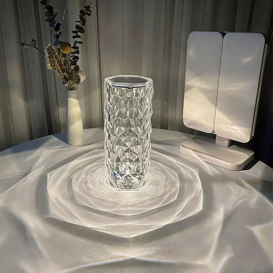 16Colors USB Rechargeable LED Atmosphere Room Decor Christmas Room Decoration Home Lights Crystal Lamp Touch Table Bedside Lamps
