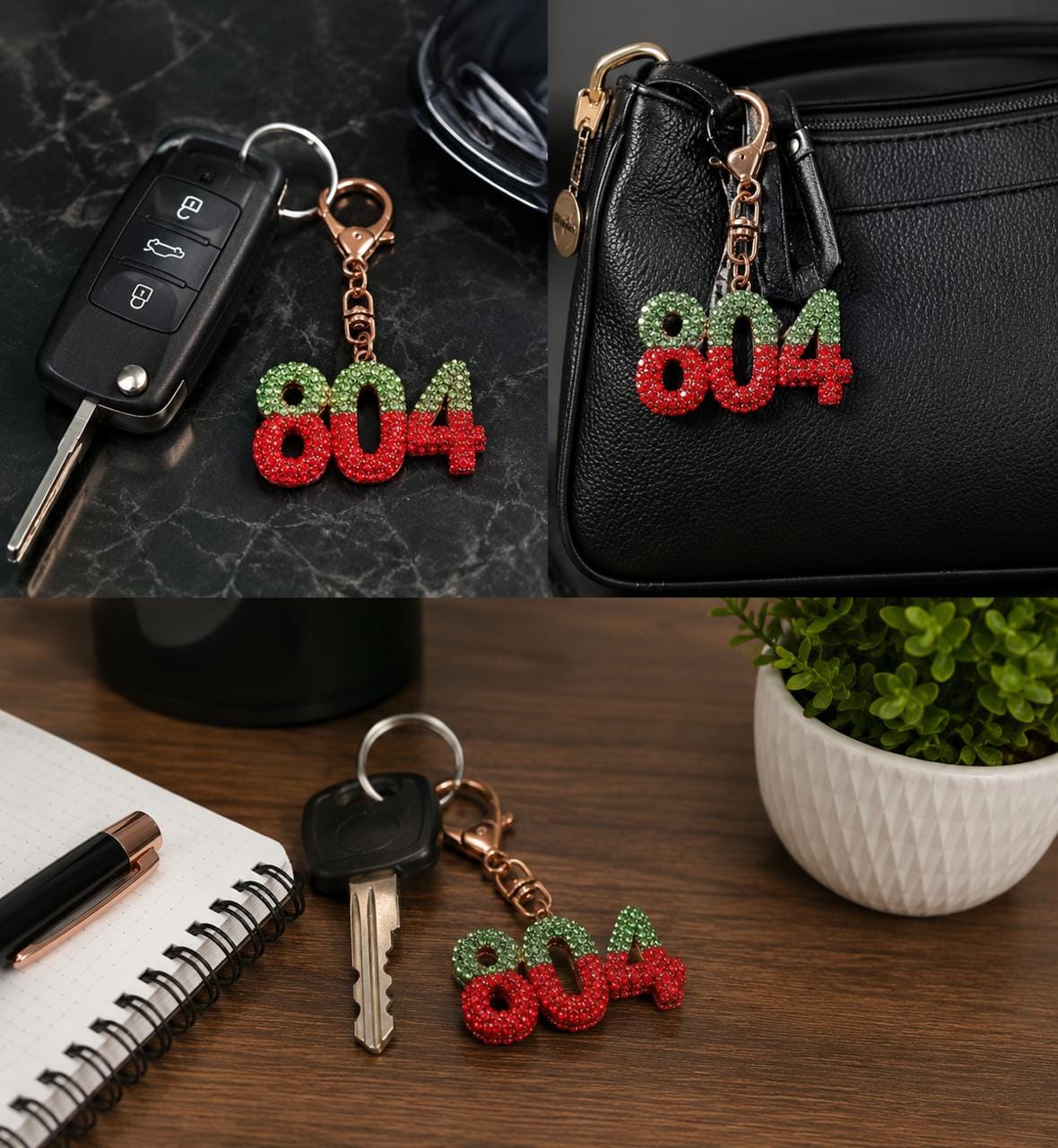 804 Crystal Keychain – Premium Rhinestone Keyring
