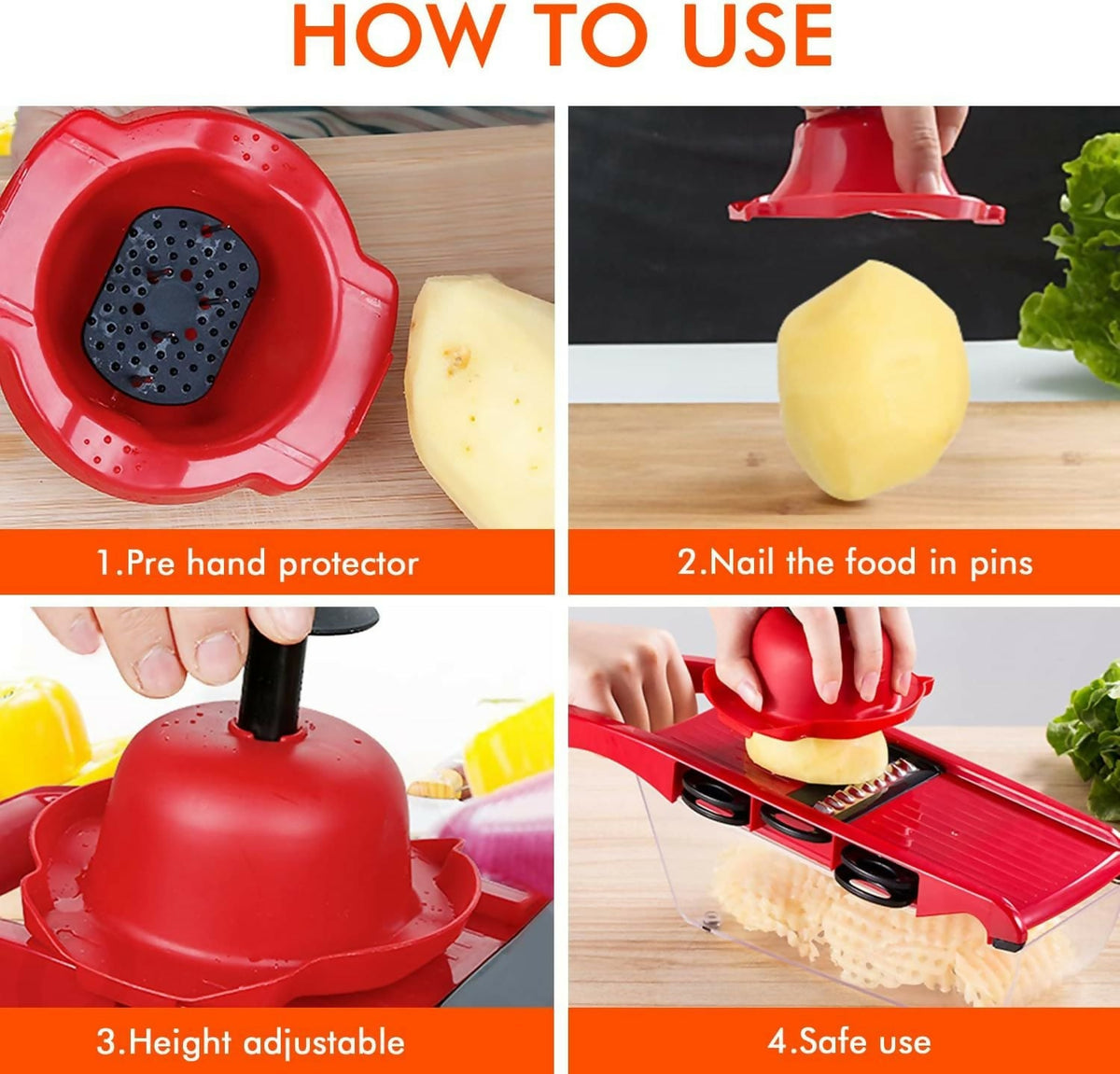 10 in 1 Multi-Function Vegetable and Fruit Chopper, Mandoline Slicer, Onion Potato Cheese Shredder, Salad Spiralizer Cutter, Veggie Grater Dicer Artifact with Vegetable Peeler,Hand Guard and Container